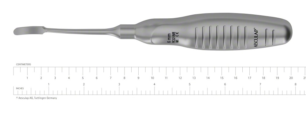 Razusa, profil rotund, curba, maner metalic canelat cu margini rotunjite pentru ergonomie sporita, latime 6 mm, lungime 200 mm