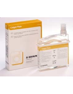 Catgut Plain - fir de sutura uz veterinar resorbabil, absorbtie termen scurt, colagen, 3/0 USP