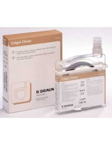 Catgut Chromic - fir sutura resorbabil, exclusiv uz veterinar, maro, 1 USP, 75m