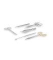 Set instrumentar chirurgical veterinar pentru castrare feline, 7 instrumente