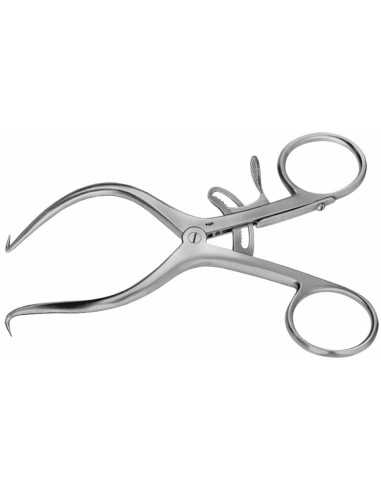Retractor vaginal Gelpi, curb, 1x1 dinti, ascutit, lungime 135 mm