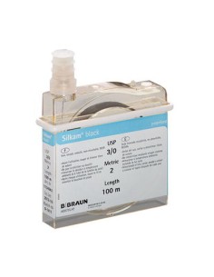 Silkam  - caseta fir sutura neresorbabil, negru, 1 USP, 75 m