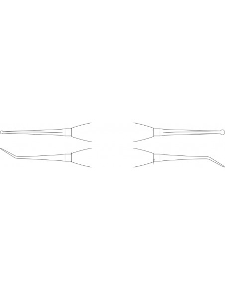 Elevator papila, gama Ergoplant, atraumatic, angulat, dubla terminatie, 190 mm