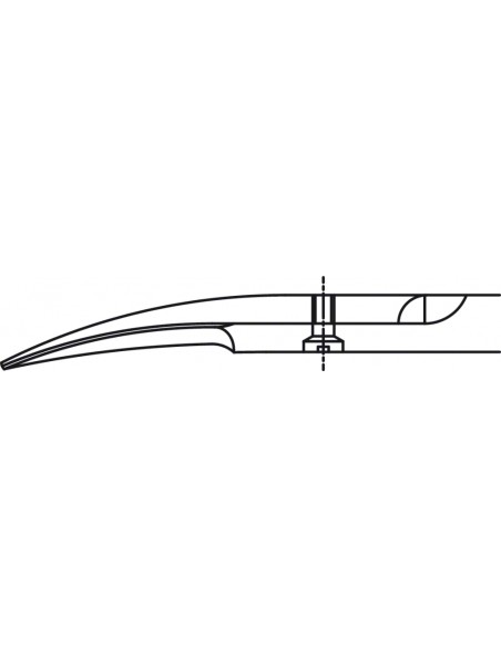 Micro foarfeca sutura, gama Ergoperio, curba, 1 lama serata, maner rotund, 180 mm