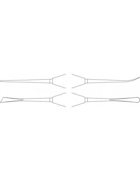 Razusa stomatologica, gama Ergoperio, marime K1, dreapta, dubla terminatie, lungime 165 mm