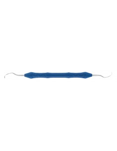 Chiureta dentara Langer, din titan, gama Ergoperio, maner polimer, albastru, lungime 175 mm
